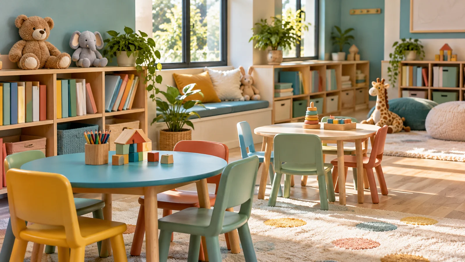 Bright kindergarten classroom