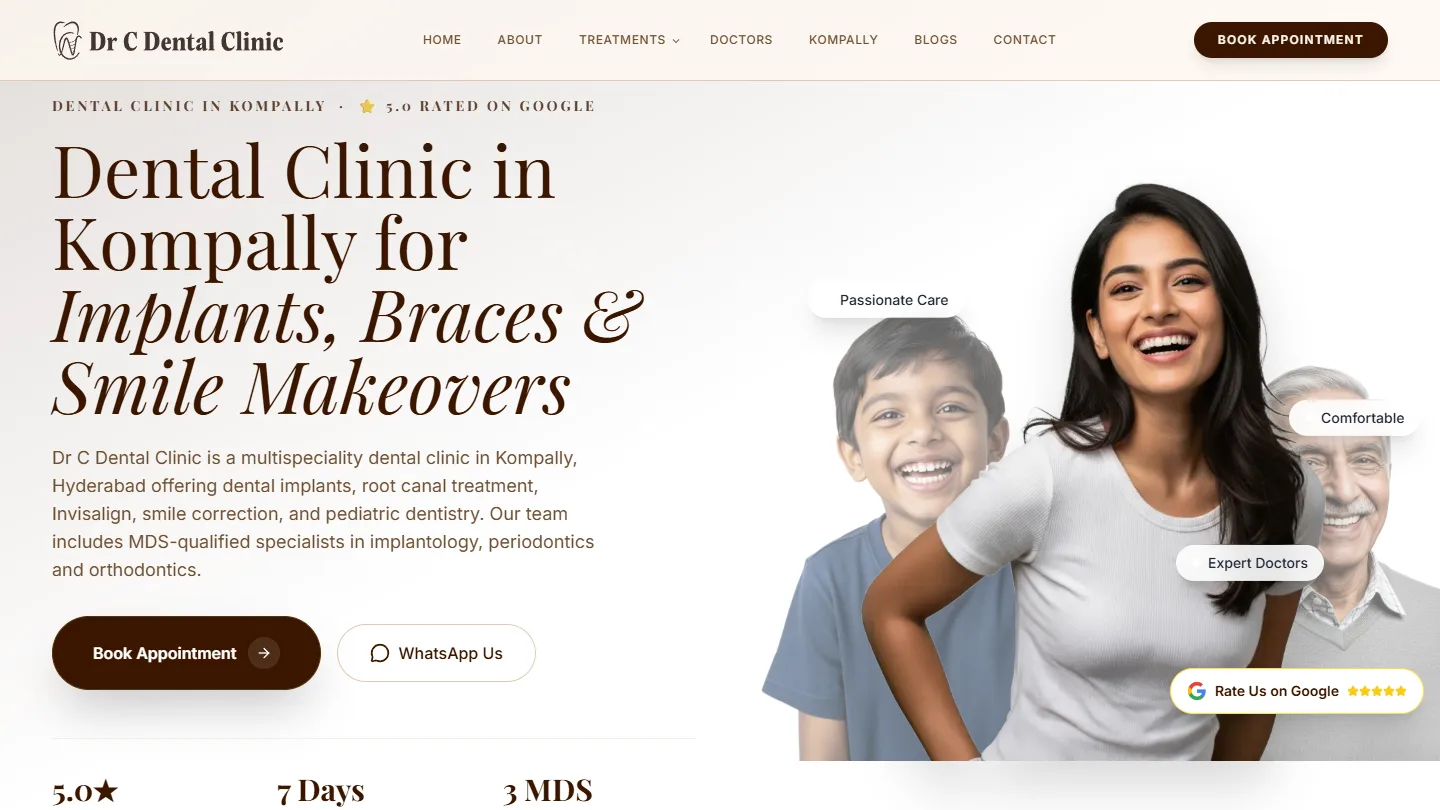 Dr C Dental Clinics website