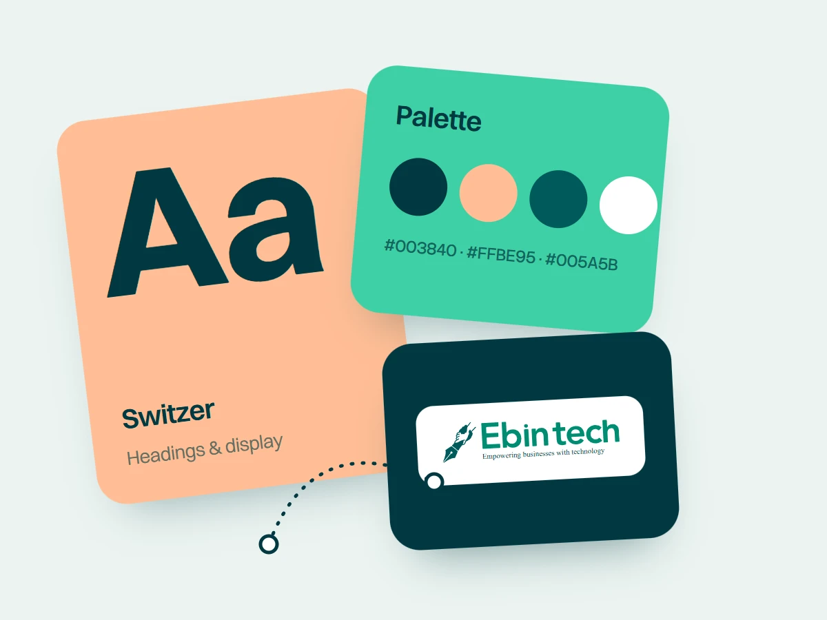 Brand identity, typography and colour palette for a local business